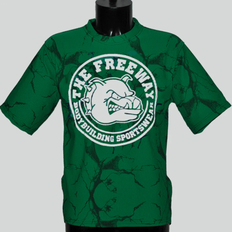 ART.2272 MAGLIA STONDATA BODYBUILDING VERDE MARMORIZZATO