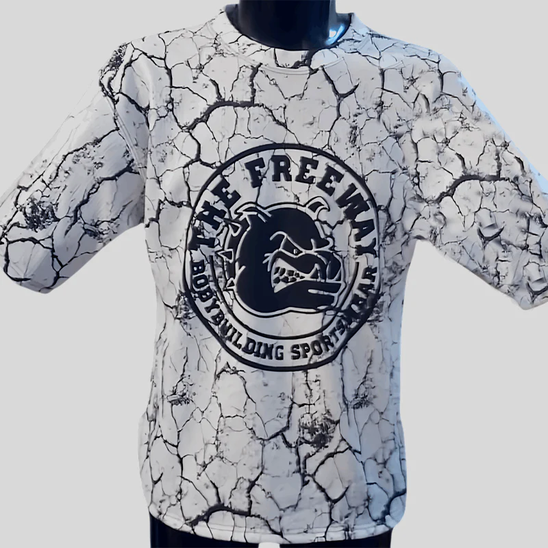 ART.2272 MAGLIA STONDATA BODYBUILDING BIANCO MARMORIZZATO